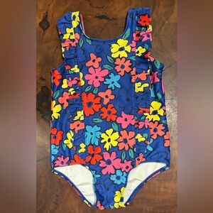 Harper Canyon Blue Floral Kids Swim One Piece